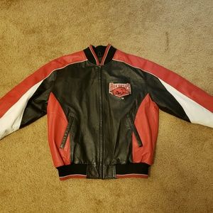Leather Arkansas Razorbacks Jacket